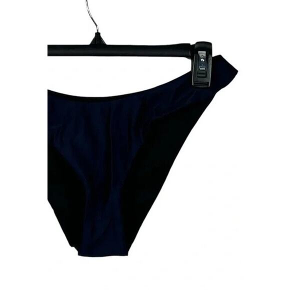 NWT J. Crew Mid Rise High Cut Leg Cheeky Bikini Bottom UPF 50 S Navy Blue #3056 - Picture 4 of 14
